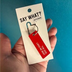 Say What? Red Dog Lover Keychain